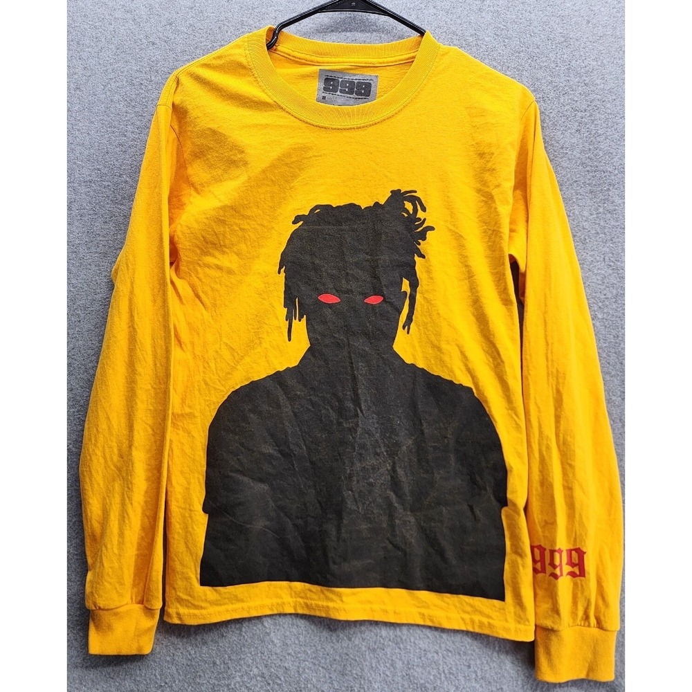 999 Shirt Mens size Small Yellow Red Eye Juice WRLD World Long Sleeve